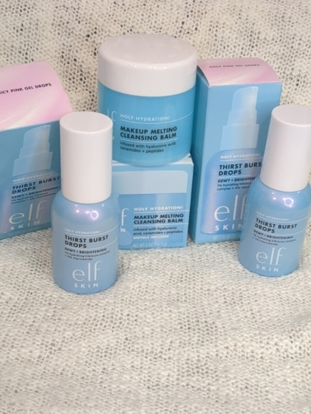 e.l.f. Skin Thirst Burst Drops/Holy Hydration! Makeup Melting Cleansing B Bundle